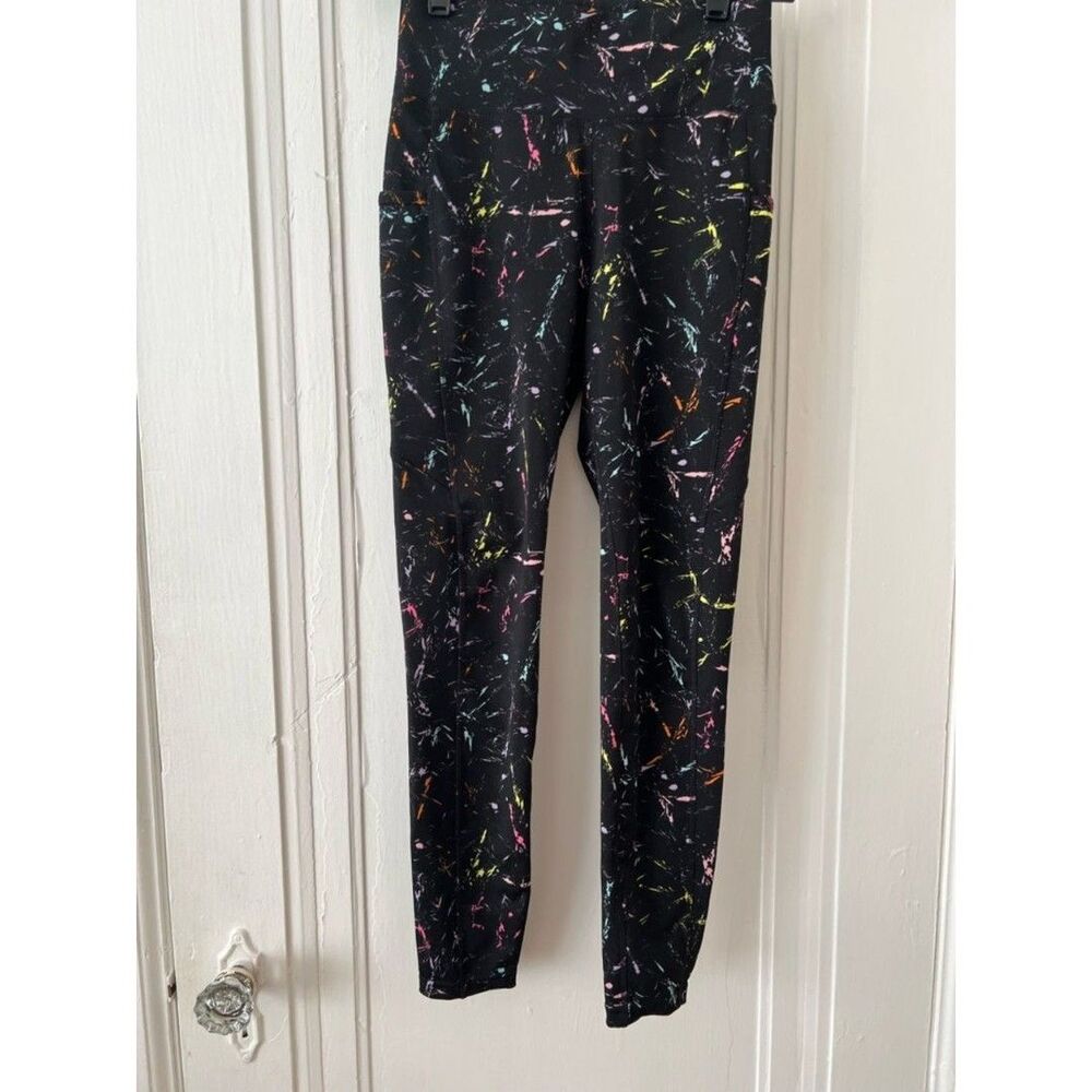 POP Fit Black Leggings with Neon Splatter